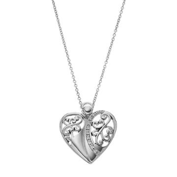 Sentimental Expressions Sterling Silver Cubic Zirconia Angel Of Love Necklace, Women's, Size: 18, White