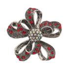 Antiqued Ribbon Flower Pin, Women's, Multicolor