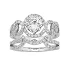 Forever Brilliant 14k White Gold 2 Carat T.w. Lab-created Moissanite Swirl Engagement Ring Set, Women's, Size: 7
