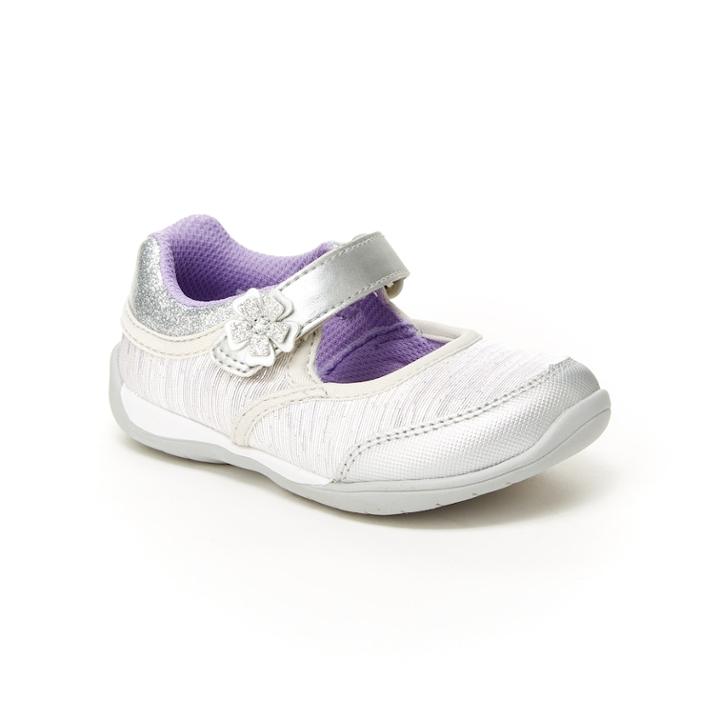 Stride Rite Cassidy Preschool Girls' Mary Jane Shoes, Size: 9 T, Silver