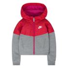 Girls 4-6x Nike Mixed-media Fleece Windrunner Hoodie, Girl's, Size: 6x, Grey Other