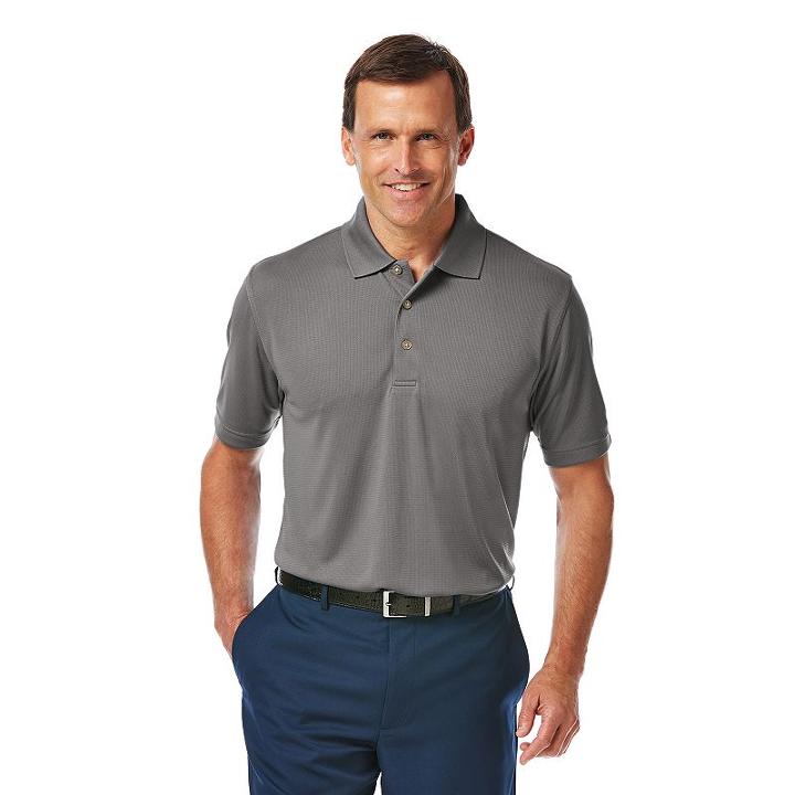 Men's Grand Slam Classic-fit Airflow Performance Golf Polo, Size: Xxl, Grey