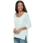 Juniors' So V-back Pocket Tee, Teens, Size: Medium, Dark Blue