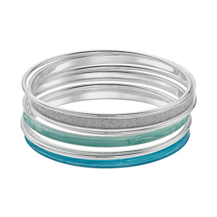 Turquoise Bangle Bracelet Set, Women's, Turq/aqua