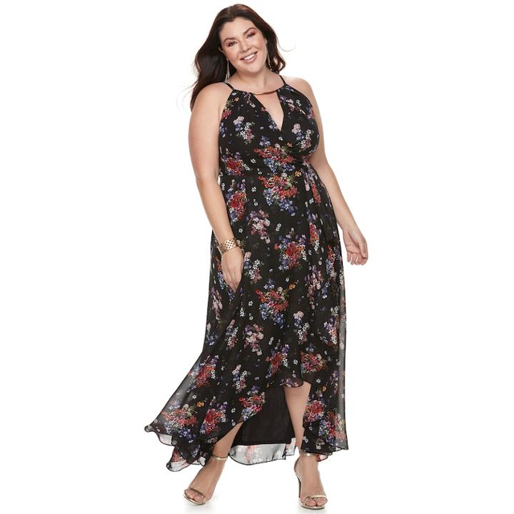 Plus Size Chaya Floral Wrap Maxi, Women's, Size: 24 W, Oxford