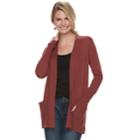 Women's Sonoma Goods For Life&trade; Ribbed Cardigan, Size: Medium, Drk Orange