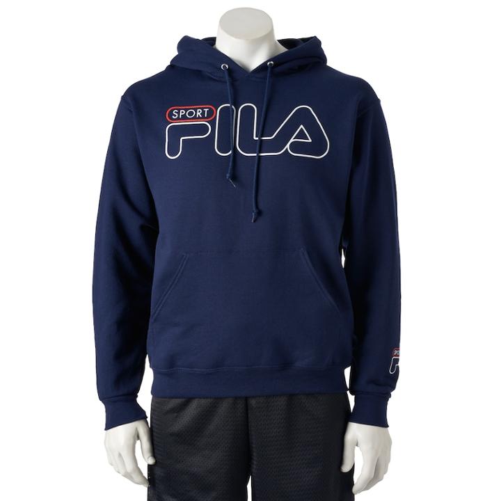 Men's Fila&reg; Logo Pullover Hoodie, Size: Large, Blue (navy)