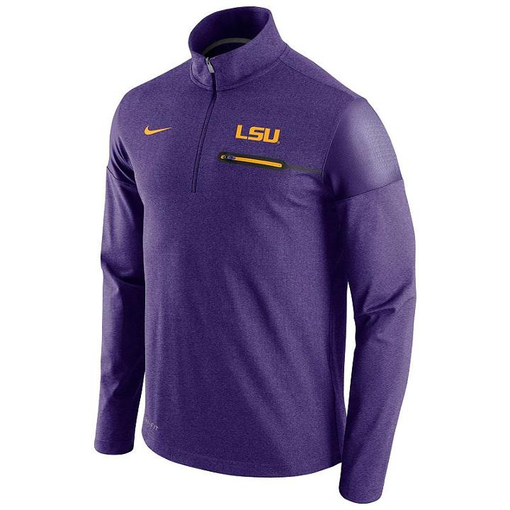 Men's Nike Lsu Tigers Elite Coaches Dri-fit Pullover, Size: Small, Purple