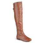 Journee Collection Loft Women's Knee-high Riding Boots, Girl's, Size: 8 Wc, Beig/green (beig/khaki)