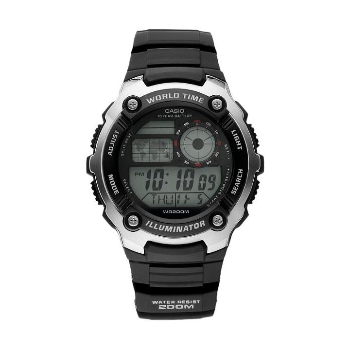 Casio Men's World Time Digital & Lc Analog Watch, Black