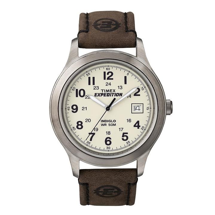 Timex Men's Expedition Leather Watch - T49870kz, Size: Large, Brown