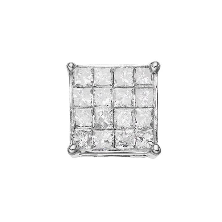 14k White Gold 1/2 Carat T.w. Diamond Stud - Single Earring, Men's