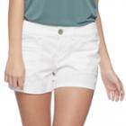 Juniors' Unionbay Delaney Stretch Twill Midi Shorts, Teens, Size: 1, White