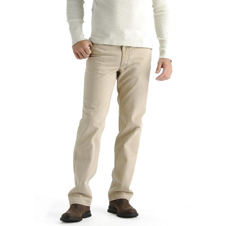 Men's Lee Regular Fit Straight Leg Jeans, Size: 38x34, Beige Oth