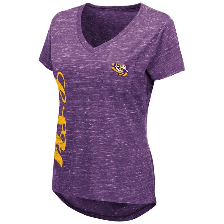 Women's Lsu Tigers Wordmark Tee, Size: Medium, Drk Purple
