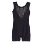 Jacques Moret Rhinestone Dance Biketard - Girls 4-14, Size: Xs, Black