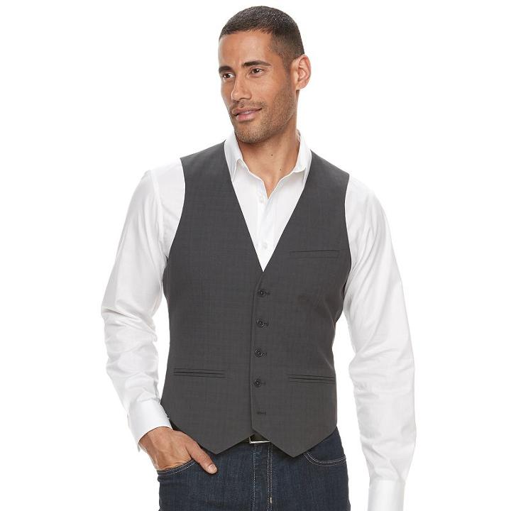 Big & Tall Apt. 9&reg; Modern-fit Woven Vest, Men's, Size: Xl Tall, Grey