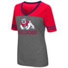 Women's Campus Heritage Fresno State Bulldogs Varsity Tee, Size: Large, Grey (charcoal)