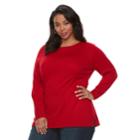 Plus Size Apt. 9&reg; Lurex Crewneck Sweater, Women's, Size: 3xl, Red