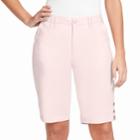 Women's Gloria Vanderbilt Violet Twill Bermuda Shorts, Size: 10, Pink