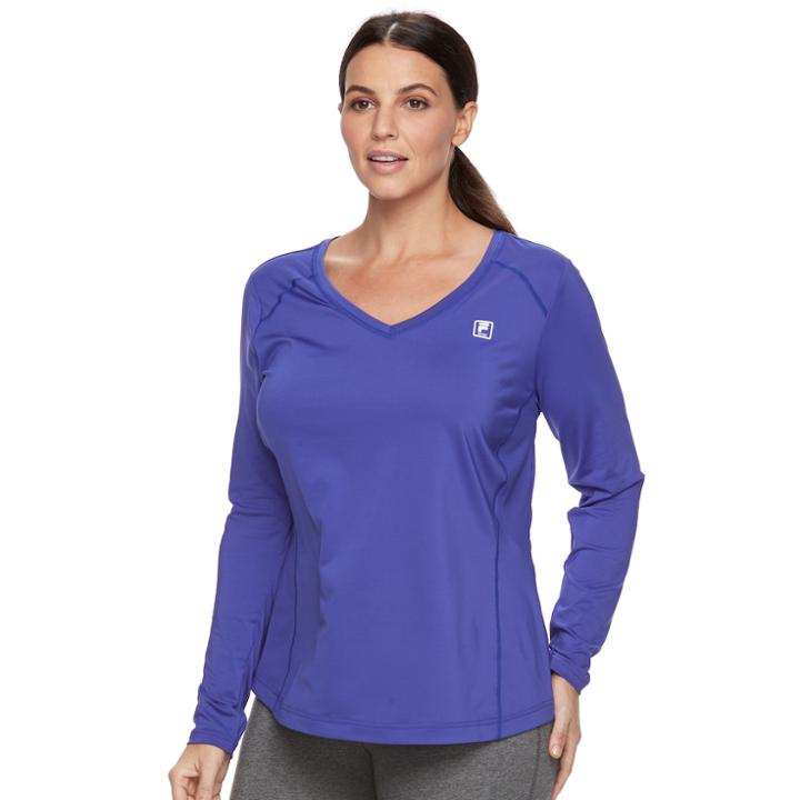 Plus Size Fila Sport&reg; Essential V-neck Tee, Women's, Size: 1xl, Med Purple