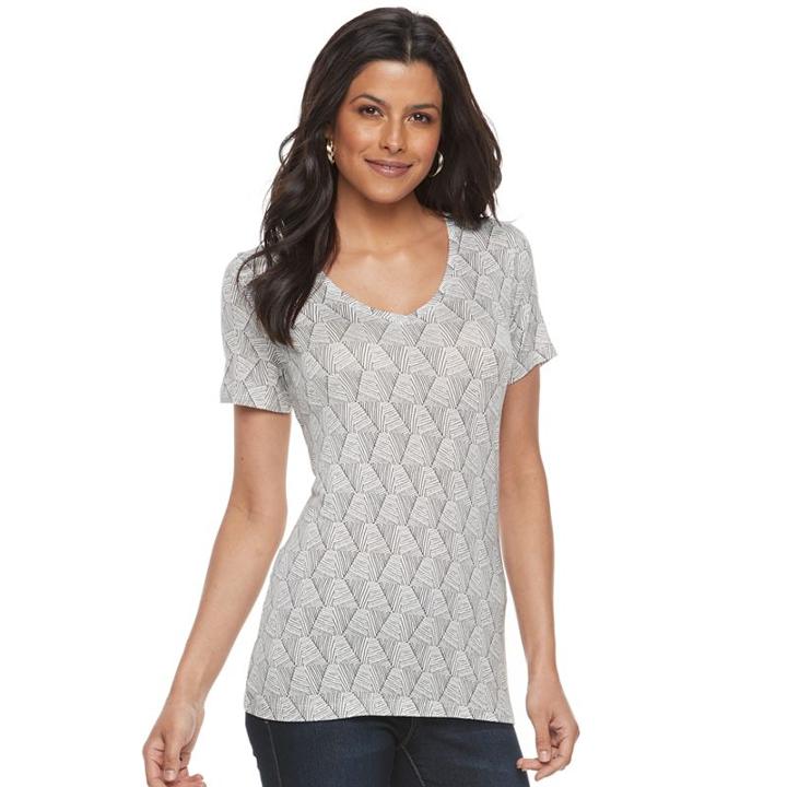 Women's Apt. 9&reg; Essential V-neck Tee, Size: Xl, Natural
