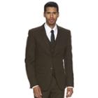 Men's Wd. Ny Slim-fit Brown Tweed Wool-blend Suit Jacket, Size: Small, Med Brown