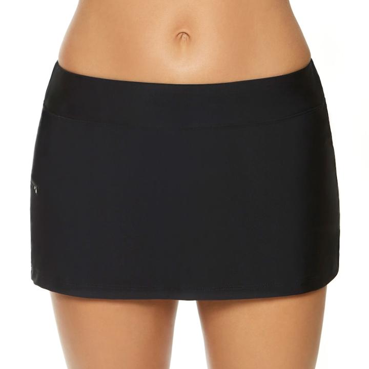 Women's Aqua Couture Skirtini Bottoms, Size: Small, Black