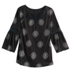 Girls 7-16 Mudd&reg; Lace Inset Pattern Peasant Top, Size: 14, Oxford
