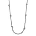 Chaps Long Knotted Station Toggle Necklace, Women's, Silver