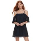 Juniors' Love, Fire Lace Off Shoulder Shift Dress, Teens, Size: Xs, Blue (navy)