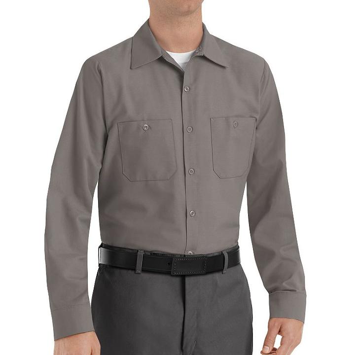 Men's Red Kap Classic-fit Industrial Button-down Work Shirt, Size: Xxl, Grey, Durable