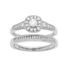 14k White Gold 1/2 Carat T.w. Igl Certified Diamond Halo Engagement Ring Set, Women's, Size: 6.50