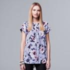 Women's Simply Vera Vera Wang Chiffon High-low Top, Size: Xl, Gold