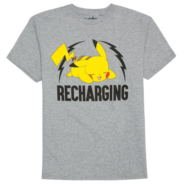 Boys 8-20 Pokemon Pikachu Tee, Size: Large, Grey Other