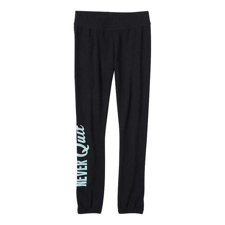 Girls 7-16 So&reg; French Terry Graphic Jogger Pants, Girl's, Size: 10, Black