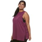 Juniors' Plus Size So&reg; Lace-up Side Tank, Teens, Size: 3xl, Dark Pink