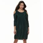 Women's Nina Leonard Pleated Shift Dress, Size: Small, Green