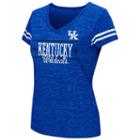 Juniors' Campus Heritage Kentucky Wildcats Double Stag V-neck Tee, Women's, Size: Xxl, Med Blue