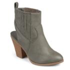 Journee Collection Neri Women's Slingback Ankle Boots, Size: Medium (6.5), Grey