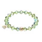 Tfs Jewelry 14k Gold Over Silver Green Crystal Stretch Bracelet, Women's, Size: 7