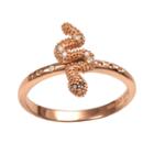 Sophie Miller 14k Rose Gold Over Silver Black And White Cubic Zirconia Snake Ring, Women's, Size: 6