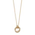 Long Cube Bead Circle Link Pendant Necklace, Women's, Grey