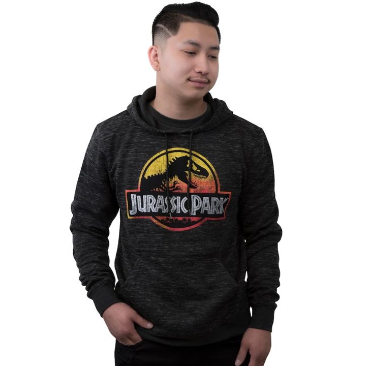 Men's Jurassic Park Pull-over Hoodie, Size: Xl, Black