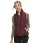 Women's Weathercast Quilted Puffer Vest, Size: Medium, Red
