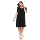 Plus Size Apt. 9&reg; Cuffed T-shirt Dress, Women's, Size: 4xl, Black