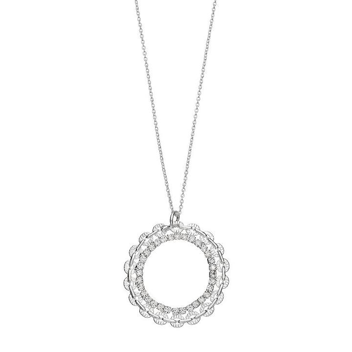 Lc Lauren Conrad Long Linked Round Pendant Necklace, Women's, Silver