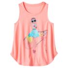Girls Plus Size So&reg; Curved Hem Swing Tank Top, Size: 18 1/2, Brt Pink