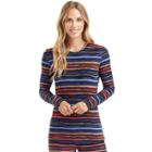 Women's Cuddl Duds Softwear Crewneck Top, Size: Xlrg Av/rg, Multi Stripe