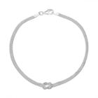 Primrose Sterling Silver Knot Wheat Chain Bracelet - 7.5 In, Women's, Size: 7.5, Grey